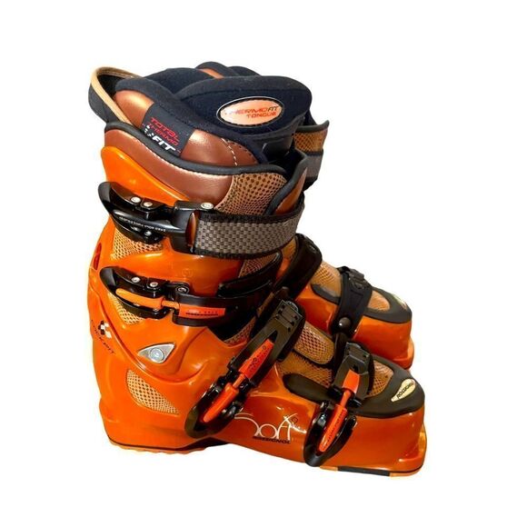 ROSSIGNOL Skiboots Orange/Leather Size 23.5 (6.5) NEW IN BOX - Picture 2 of 16